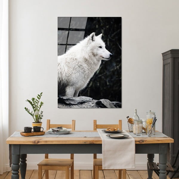 Skleněný obraz 70x100 cm White Wolf – Wallity-image-2