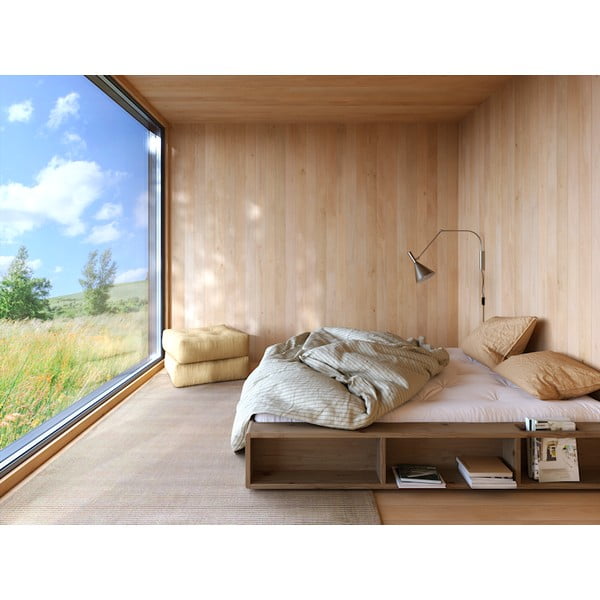 Hnědá dvoulůžková postel z borovicového dřeva s roštem 140x200 cm Ziggy – Karup Design-image-1