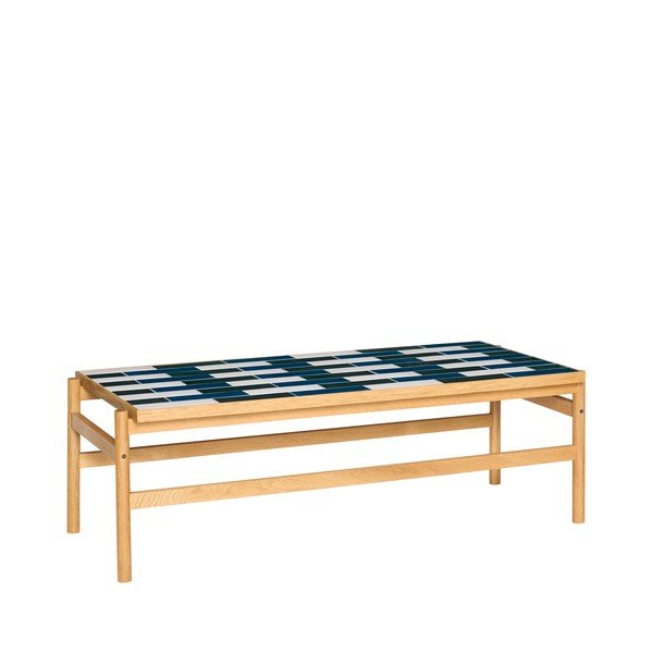 Černobílý/v přírodní barvě konferenční stolek v dekoru dubu 61x132 cm Motif – Hübsch