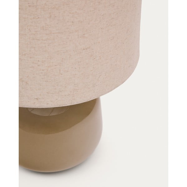 Béžová keramická stolní lampa s textilním stínidlem (výška 40 cm) Tay – Kave Home-image-4