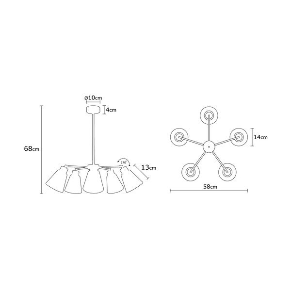 Závěsné svítidlo s kovovým stínidlem ø 58 cm Manavgat – Opviq lights-image-3