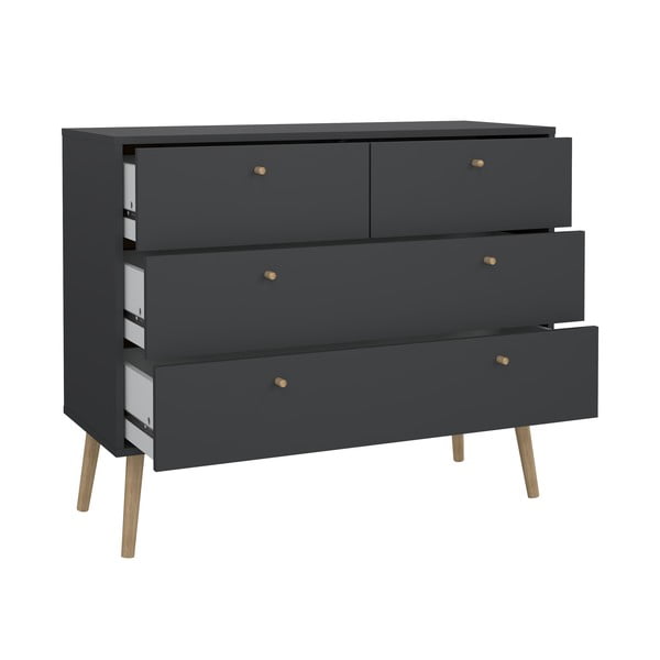 Antracitová nízká komoda 99x82 cm Bodo – Tvilum-image-3