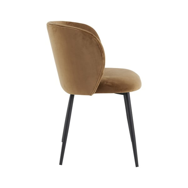 Hnědá sametová jídelní židle Elyna – Light & Living-image-4