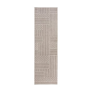Béžový venkovní běhoun Flair Rugs Blocks, 66 x 230 cm