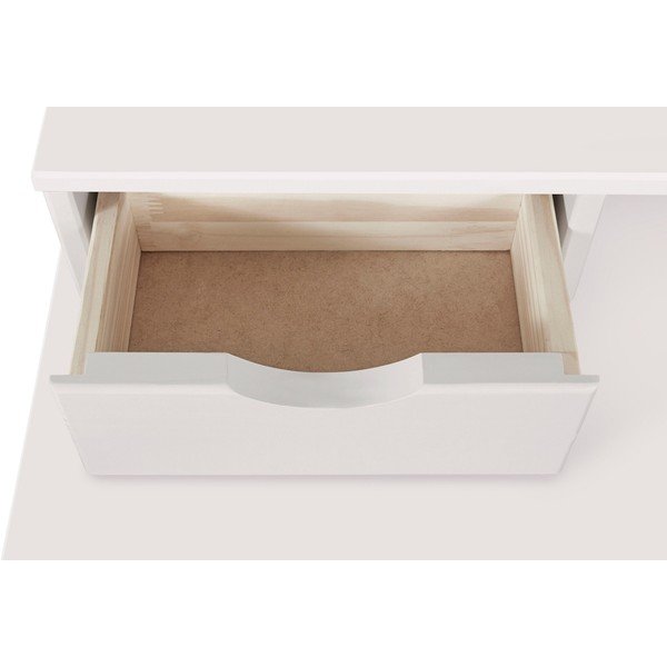 Bílý pracovní stůl z borovicového dřeva s poličkou Støraa Gava-image-4