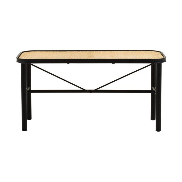 Černá/v přírodní barvě ratanová lavice Depok – Premier Housewares-image-2