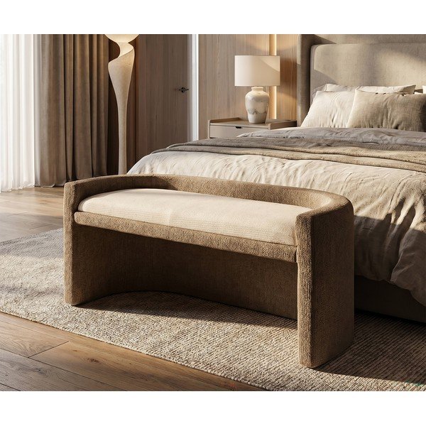 Hnědá/béžová lavice Nordic Style – Mauro Ferretti-image-1