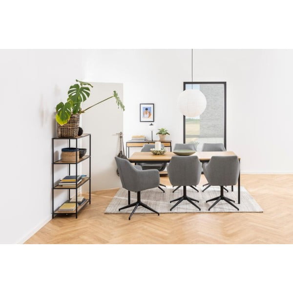 Knihovna v dekoru dubu v černo-přírodní barvě 77x114 cm Seaford – Actona-image-1