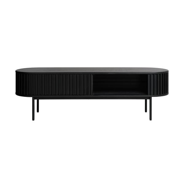 Černý TV stolek v dekoru dubu 48x160 cm Siena – Unique Furniture-image-4