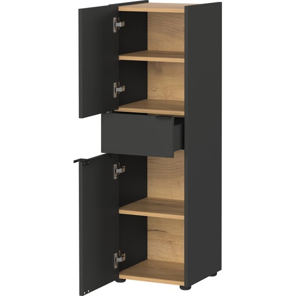 Antracitová vysoká koupelnová skříňka 34x111 cm Forano – Germania-image-2