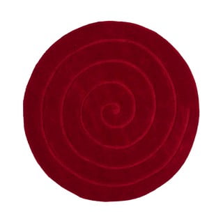 Rubínově červený vlněný koberec Think Rugs Spiral, ⌀ 180 cm