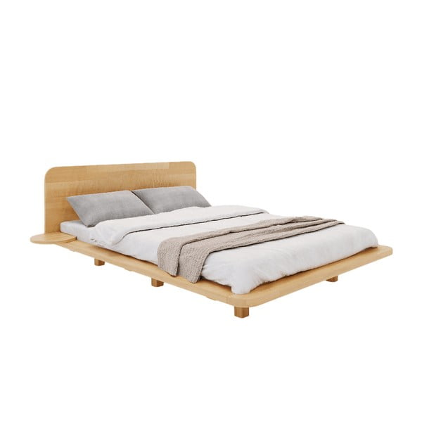 Dvoulůžková postel z bukového dřeva 200x200 cm v přírodní barvě Japandic – Skandica