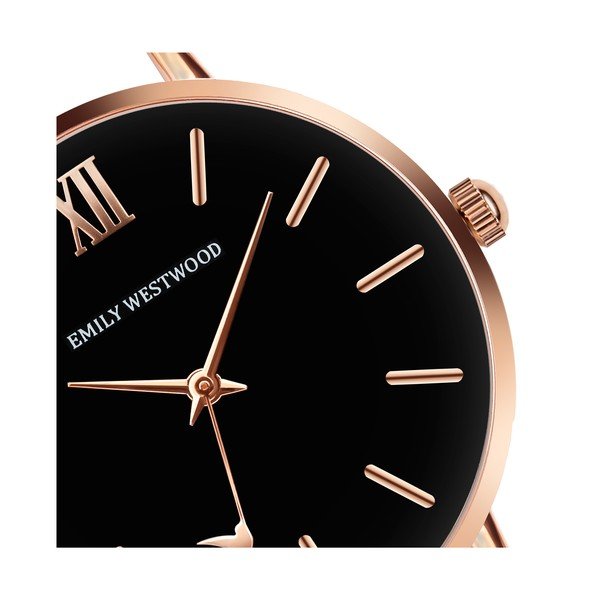Dámské hodinky s páskem z nerezové oceli v barvě růžového zlata Emily Westwood Estrella-image-2