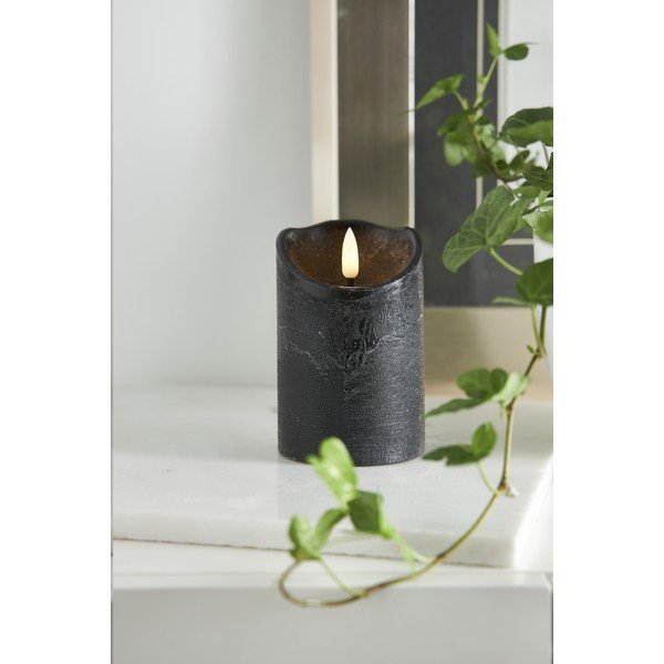 Černá vosková LED svíčka Star Trading Flamme Rustic, výška 12,5 cm-image-3