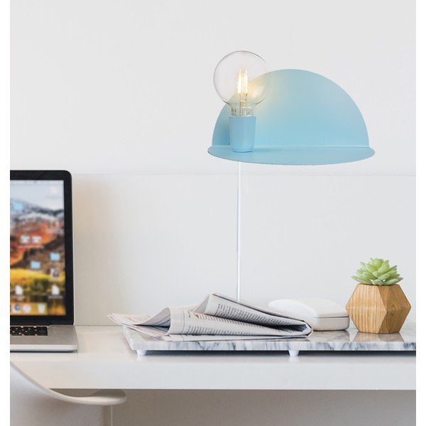 Modré nástěnné svítidlo s poličkou Homemania Decor Shelfie-image-1