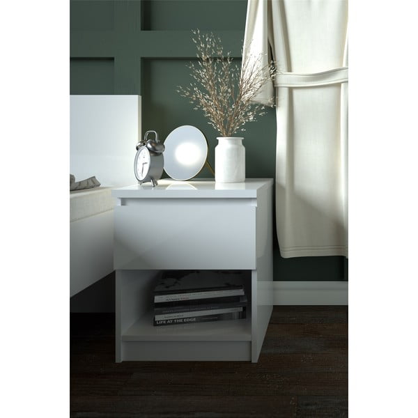 Bílý noční stolek Naia - Tvilum-image-1