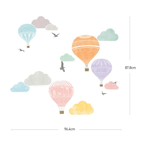 Sada nástěnných samolepek Ambiance Montgolfier-image-3