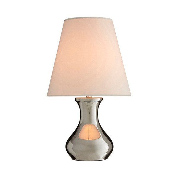Krémová/ve stříbrné barvě kovová stolní lampa s textilním stínidlem (výška 36 cm) Nell – Premier Housewares-image-1