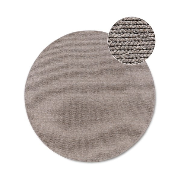Světle hnědý ručně tkaný vlněný kulatý koberec ø 200 cm Francois – Villeroy&Boch