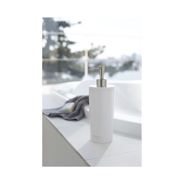 Bílý plastový dávkovač mýdla 500 ml Round – YAMAZAKI-image-3