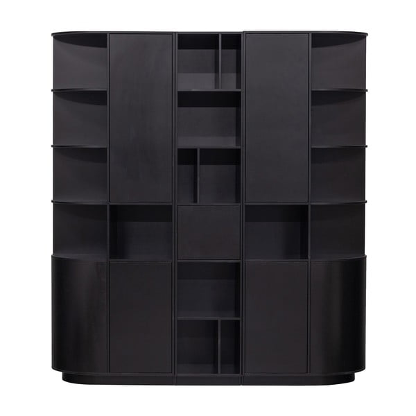 Černá modulární knihovna z borovicového dřeva 196x210 cm Finca – WOOOD
