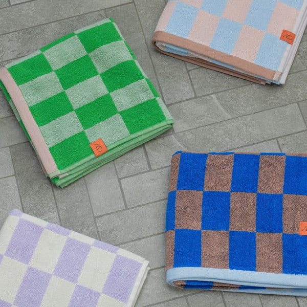 Modro-růžové ručníky z bio bavlny v sadě 2 ks 40x55 cm Retro – Mette Ditmer Denmark-image-3