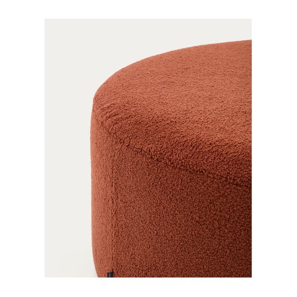 Taburet v terakotové barvě z textilie bouclé Kaeli – Kave Home-image-1
