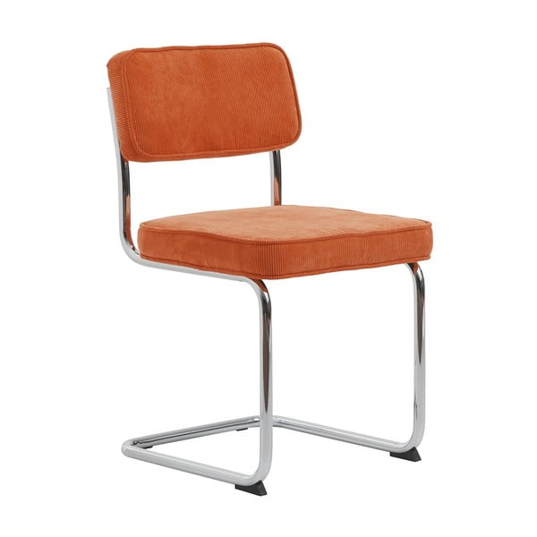 Oranžová manšestrová jídelní židle Rupert – Unique Furniture