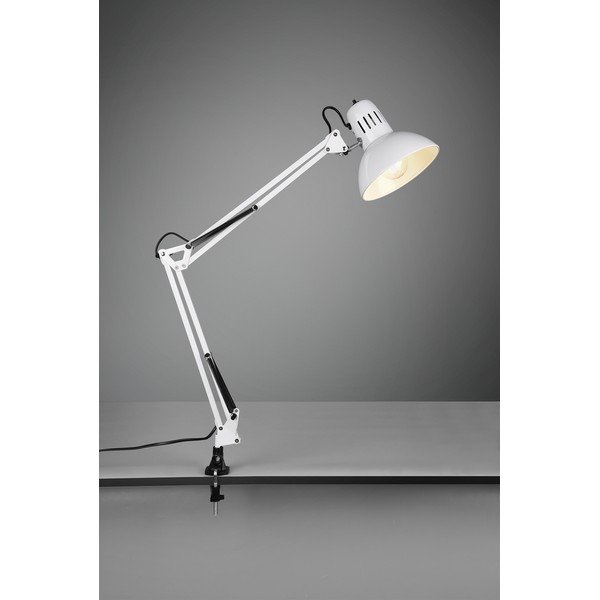 Bílá stolní lampa s ohybatelnou konstrukcí/s klipem (výška 73,5 cm) Tajo – Trio-image-2