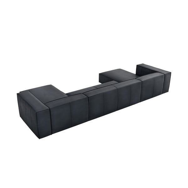 Tmavě modrá kožená rohová pohovka (do "U") Madame – Windsor & Co Sofas-image-2