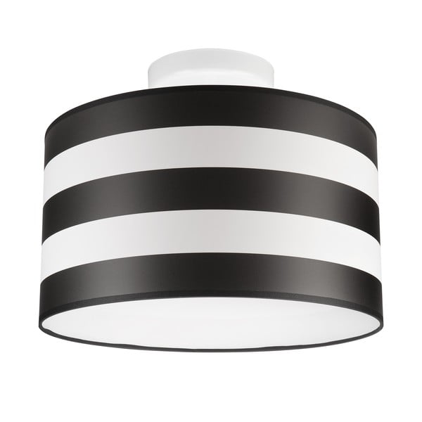 Černobílé stropní svítidlo s textilním stínidlem ø 35 cm Print – LAMKUR