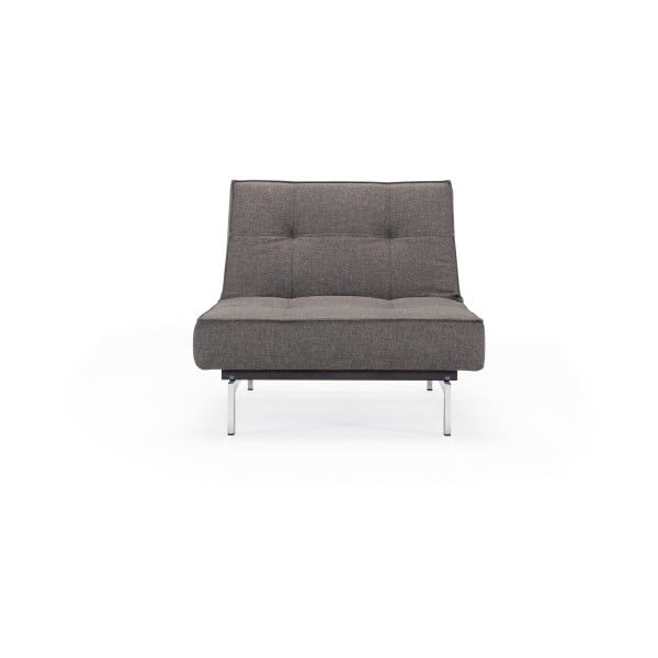 Tmavě šedé rozkládací křeslo s kovovou podnoží Innovation Splitback Flashtex Dark Grey-image-4