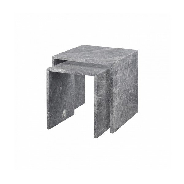 Mramorové odkládací stolky v sadě 2 ks 45x45 cm VARU – Blomus-image-2