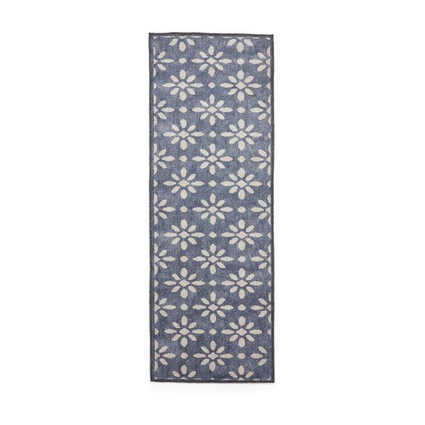 Tmavě modrý pratelný běhoun 76x230 cm Coral Blue – Think Rugs