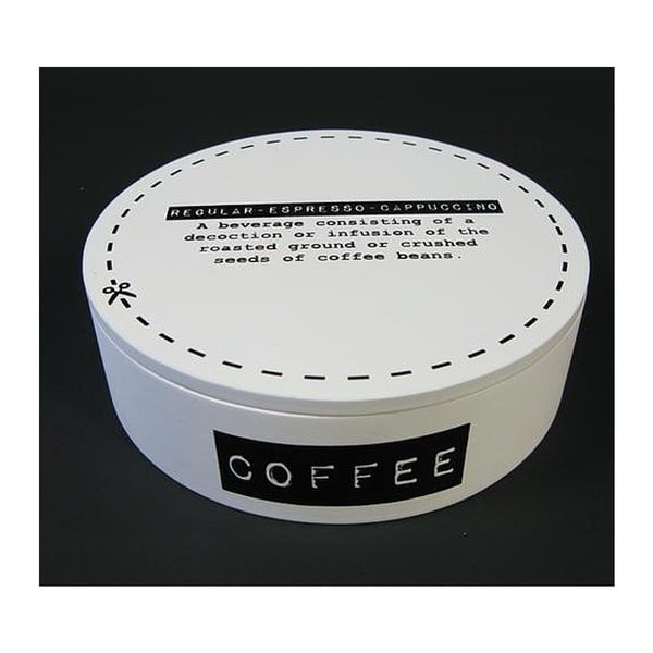 Krabička na kávu  White Coffee, 17 cm
