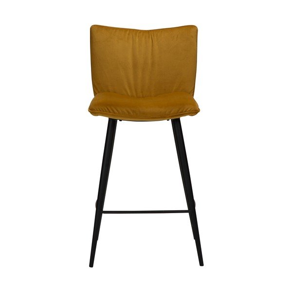 Žlutá sametová barová židle DAN-FORM Denmark Join, výška 93 cm-image-1