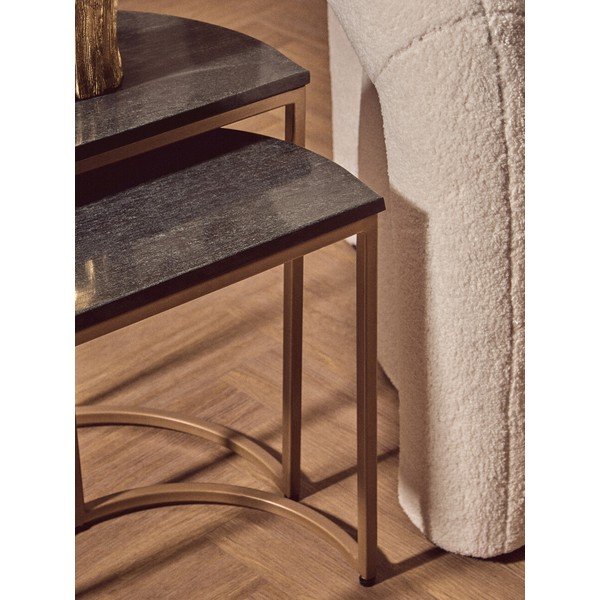 Odkládací stolky v sadě 2 ks s mramorovou deskou  28x45 cm Varana – Premier Housewares-image-4