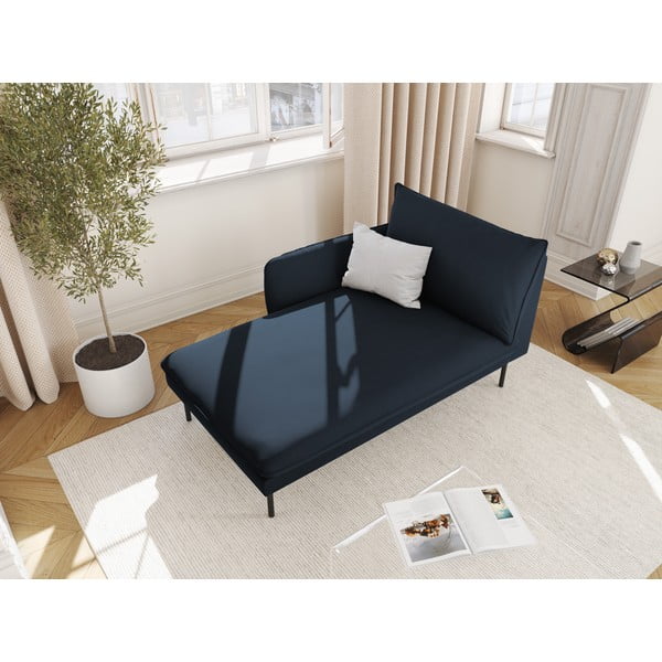 Tmavě modrá sametová lenoška (levý roh) Vienna – Cosmopolitan Design-image-4