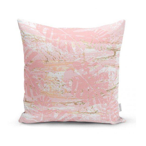 Povlak na polštář Minimalist Cushion Covers Pink Leafes Brush, 45 x 45 cm