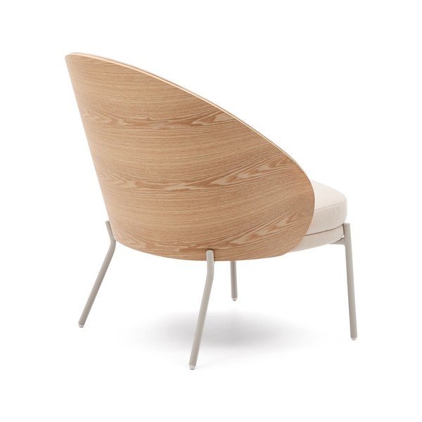 Béžové žinylkové křeslo Eamy – Kave Home-image-4