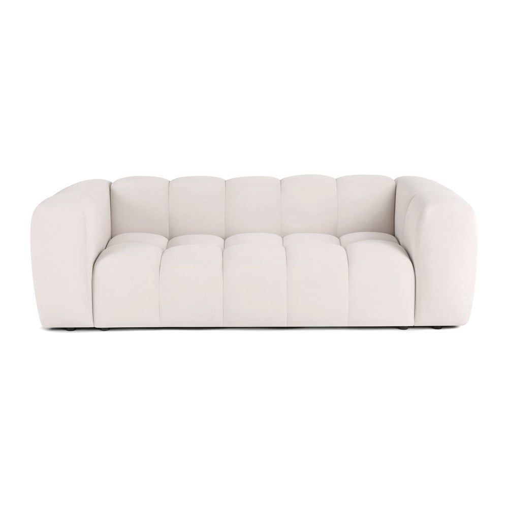 Krémová sametová pohovka 225 cm Cube - II. jakost – Bonami Selection