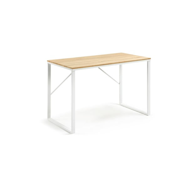 Bílý psací stůl s deskou v dřevěném dekoru Kave Home Lisbet-image-3