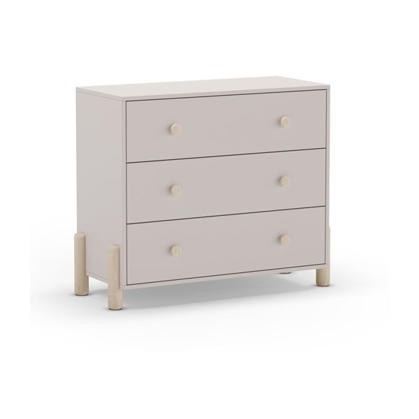 Krémová nízká dětská komoda z borovicového dřeva 90x80 cm Enola – Marckeric-image-3