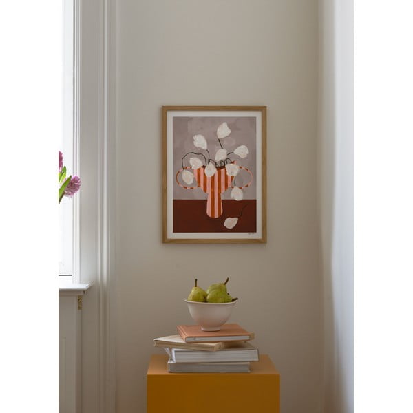 Plakát 50x70 cm White Flowers in Striped Vase – Frankie Penwill – The Poster Club-image-1