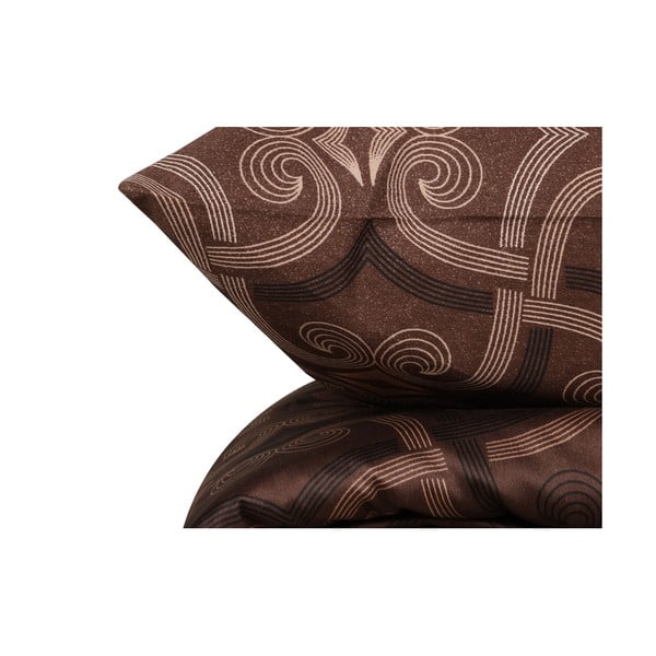 Hnědé povlečení na dvoulůžko z bavlněného saténu 200x200 cm Pandora – Mijolnir-image-4