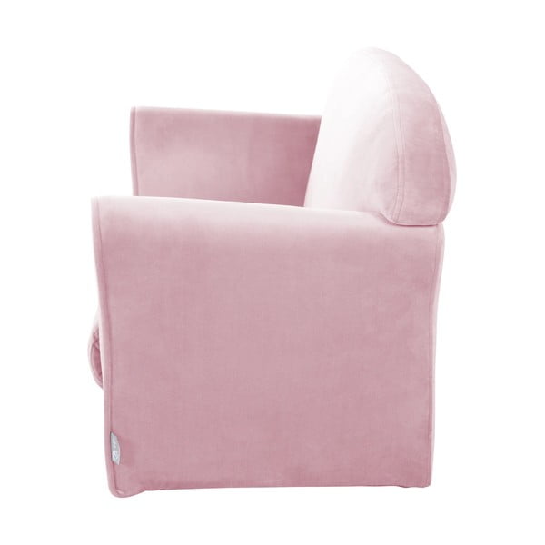 Světle růžová sametová dětská pohovka 78 cm Lil Sofa – Roba-image-2