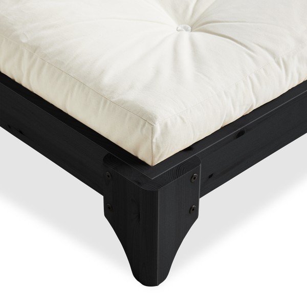 Dvoulůžková postel z borovicového dřeva s matrací Karup Design Elan Comfort Mat Black/Natural, 140 x 200 cm-image-3
