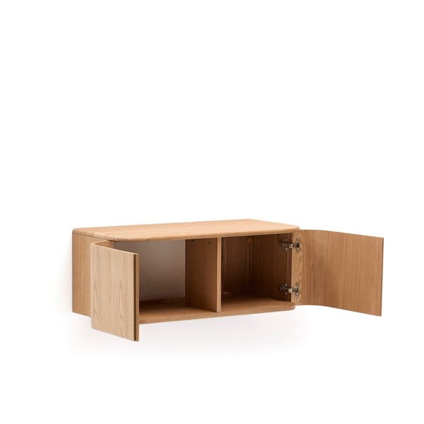 Závěsná skříňka pod umyvadlo v dekoru jasanu v přírodní barvě 90x35 cm Salaya – Kave Home-image-2