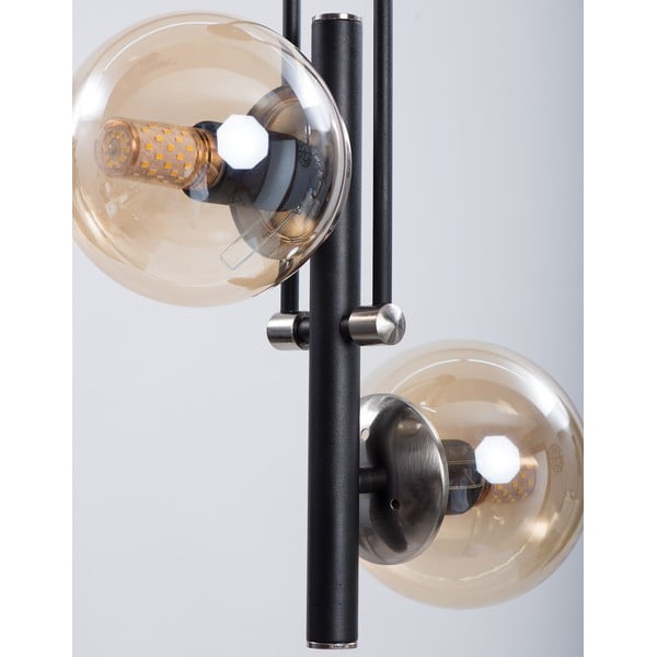 Černé stropní svítidlo se skleněným stínidlem ø 15 cm Libra – Squid Lighting-image-3