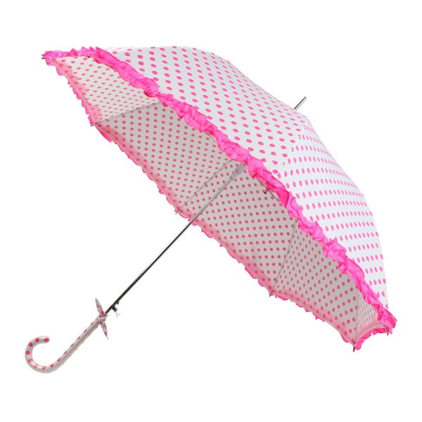 Růžovobílý vystřelovací deštník Bombay Duck Confetti